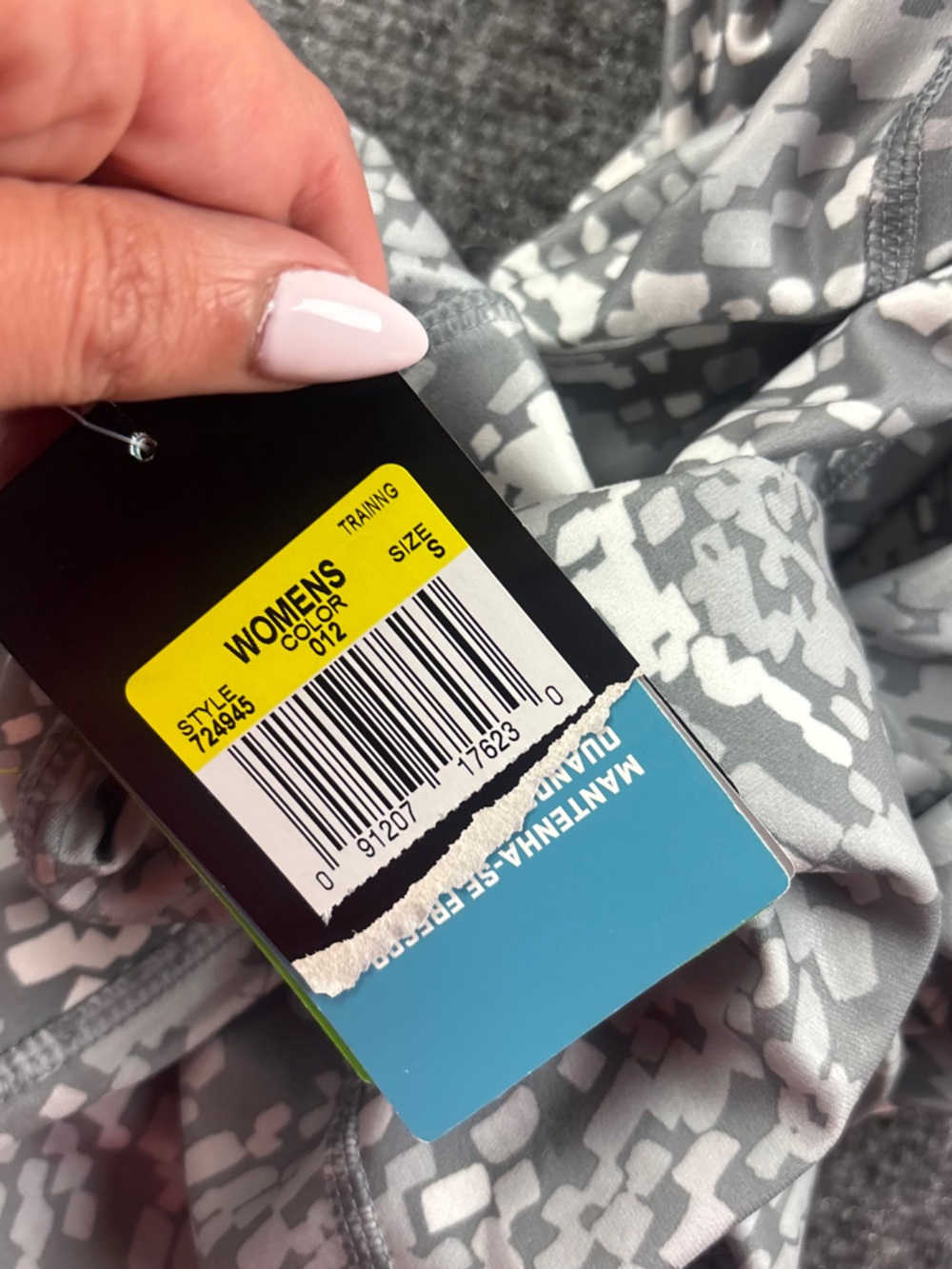 NIKE Women’s Dri-Fit Athletic Leggings Grey/White Pixelated Camouflage NWT Small - Picture 6 of 9